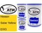 Preview: Nissan, Solar Yellow, EW3: 500ml Lackdose + 500ml Klarlack + 250ml Härter - Set, von ATW Autoteile West.